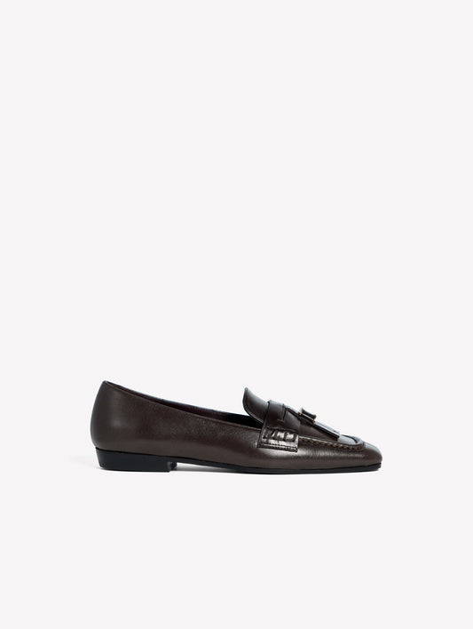 DARK BROWN LEATHER LOAFERS SKYLAR - Products | Roberto Festa