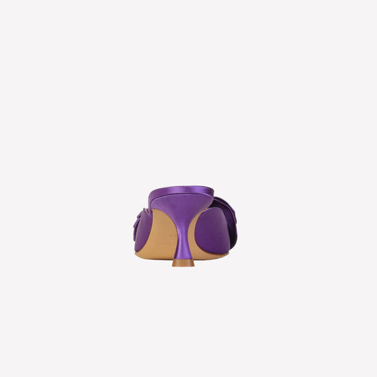 sabot con fiocco in raso viola solis - Viola | Roberto Festa