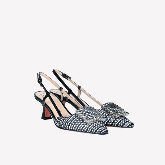 SLINGBACK IN CEZANNE WITH TONE ON TONE ACCESSORY STEFY - Shoes | Roberto Festa