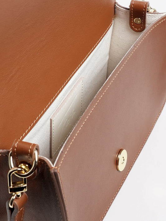 BORSA IN TESSUTO CANVAS VERDE MILITARE CON CORNICE IN PELLE E FIBBIA STRASS TILDA - Verde | Roberto Festa