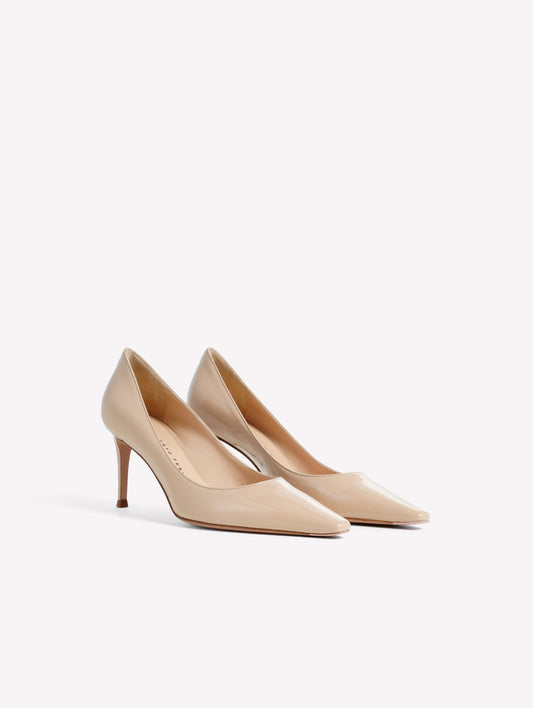 NUDE PATENT LEATHER PUMPS WITH MEDIUM HEEL TIRSA - Products | Roberto Festa