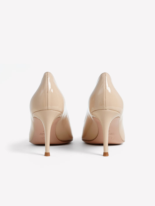 NUDE PATENT LEATHER PUMPS WITH MEDIUM HEEL TIRSA - Beige | Roberto Festa
