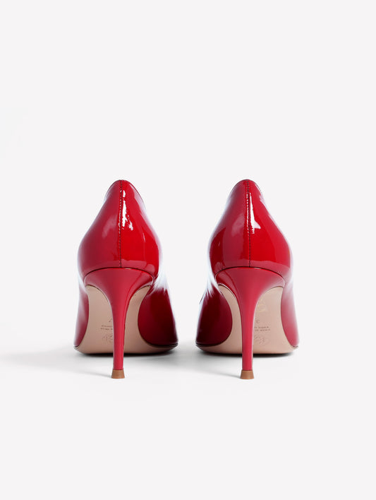 RED PATENT LEATHER PUMPS WITH MEDIUM HEEL TIRSA - Red | Roberto Festa