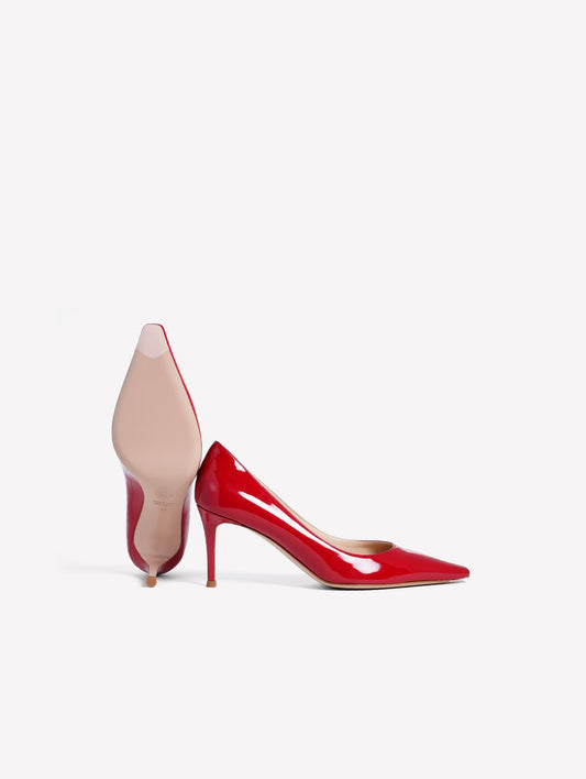 RED PATENT LEATHER PUMPS WITH MEDIUM HEEL TIRSA - Red | Roberto Festa