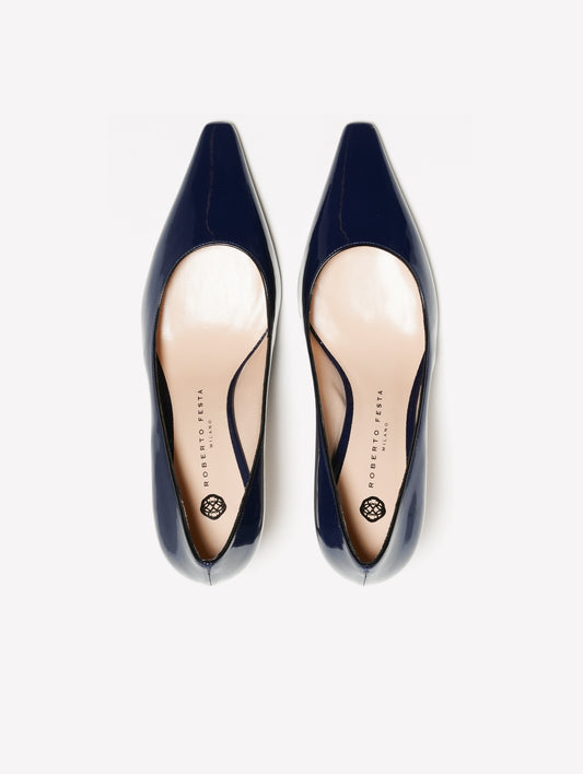 DECOLLETE' IN VERNICE BLU CON TACCO MEDIO TIRSA - Blu | Roberto Festa