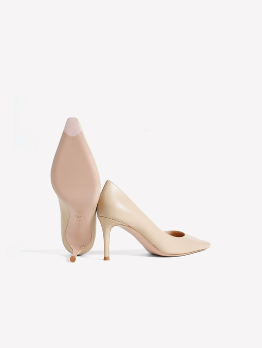 NUDE NAPPA LEATHER PUMPS WITH MEDIUM HEEL TIRSA - Beige | Roberto Festa