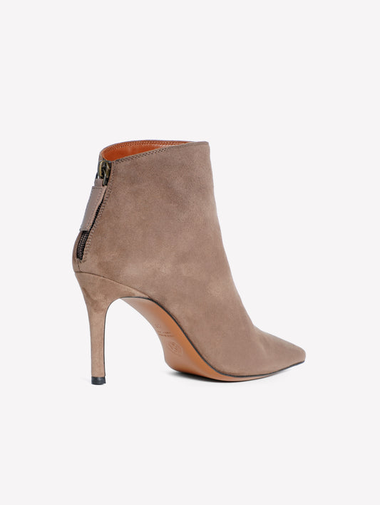 STIVALETTO IN CAMOSCIO MARRONE E ZIP SUL RETRO TOUCH - Marrone | Roberto Festa