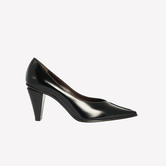 DECOLLETE' IN PELLE NERA CON SCOLLO A V VIRNA - Décolleté | Roberto Festa