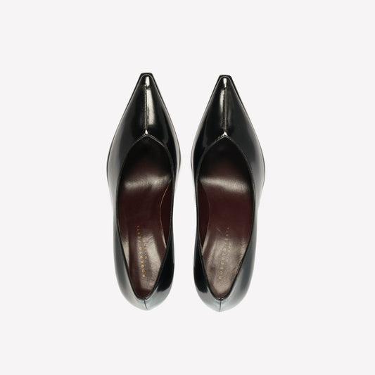 DECOLLETE' IN PELLE NERA CON SCOLLO A V VIRNA - Nero | Roberto Festa