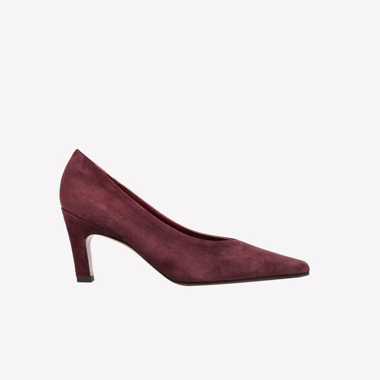DECOLLETE' IN CAMOSCIO PRUGNA CON TACCO MEDIO WARA - Pumps | Roberto Festa