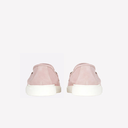 PINK COLORED SUEDE LOAFER WITH CLAMP WAVE - Rosa | Roberto Festa