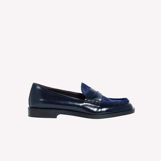 NAVY BLUE BRUSHED LOAFER XANDER - Loafers | Roberto Festa