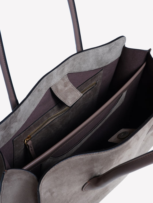 BORSA A SPALLA IN CAMOSCIO TAUPE ZETA - Taupe | Roberto Festa