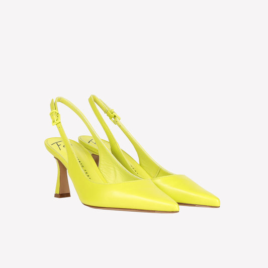 Frans slingback pumps in lime nappa leather  - Ceremonial Shoes | Roberto Festa
