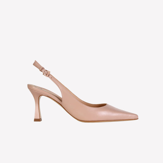 Frans slingback pumps in nude nappa leather  - Feed Spring Summer 2024 | Roberto Festa
