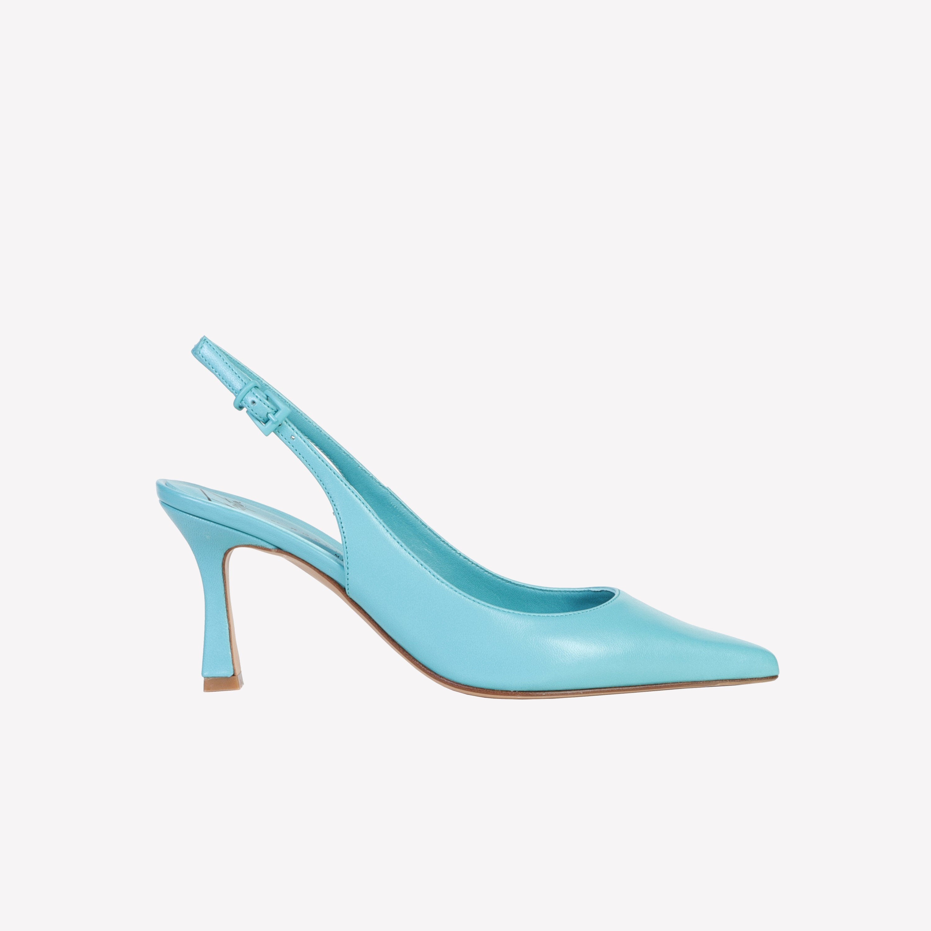 Frans slingback pumps in turquoise nappa leather – Roberto Festa