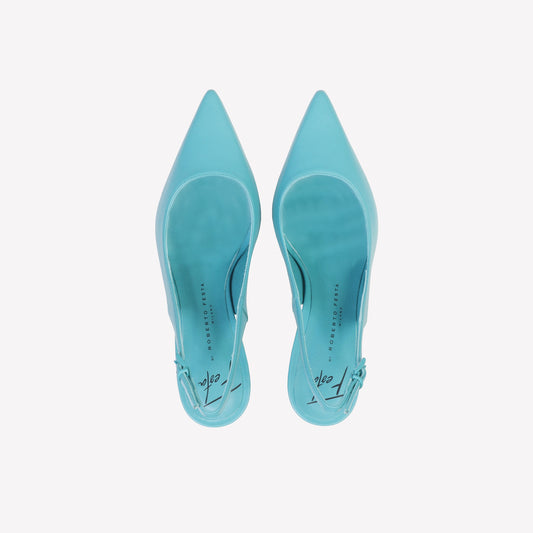 slingback in nappa turquoise frans - Azzurro | Roberto Festa