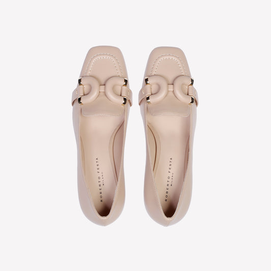 Haraby embellished vanilla nappa loafer - Beige | Roberto Festa