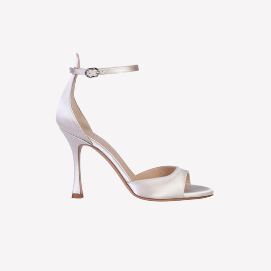 June pearl satin sandals with strap  - Bridal Shoes | Roberto Festa