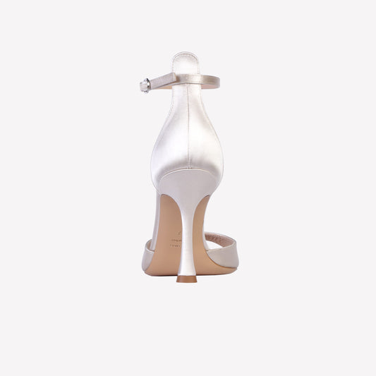 June pearl satin sandals with strap  - Bianco | Roberto Festa