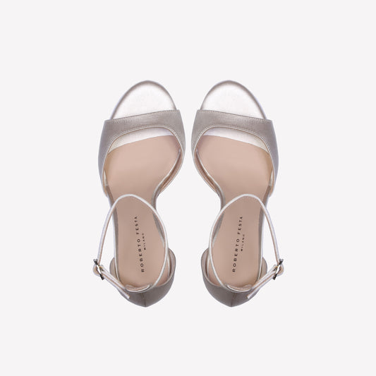 June pearl satin sandals with strap  - Bianco | Roberto Festa