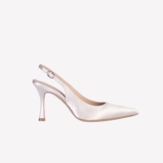 Lavinia slingback pumps pearl satin - Bridal Shoes | Roberto Festa