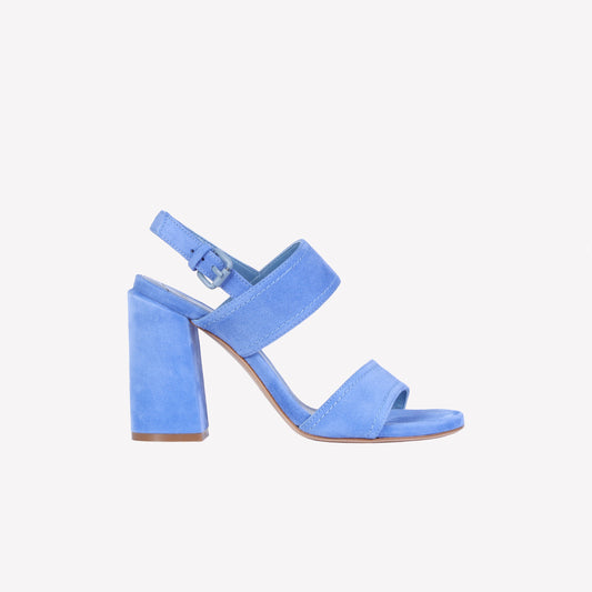 Nevis jeans suede sandals with two bands and strap - Azzurro | Roberto Festa