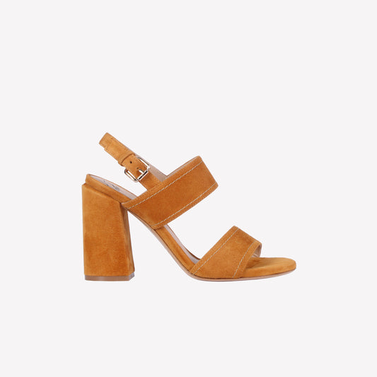 Nevis wood suede sandals with two bands and strap - Leather | Roberto Festa